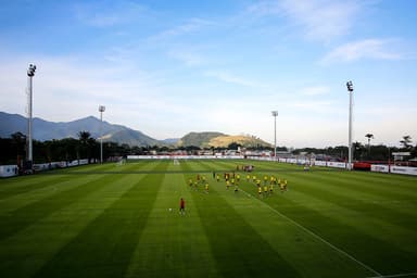 Treino do Flamengo no Ninho do Urubu; Argentinos Juniors usou CT do Flamengo antes de enfrentar Fluminense pela Libertadores