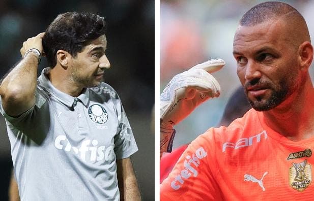 Weverton e Abel Ferreira, do Palmeiras
