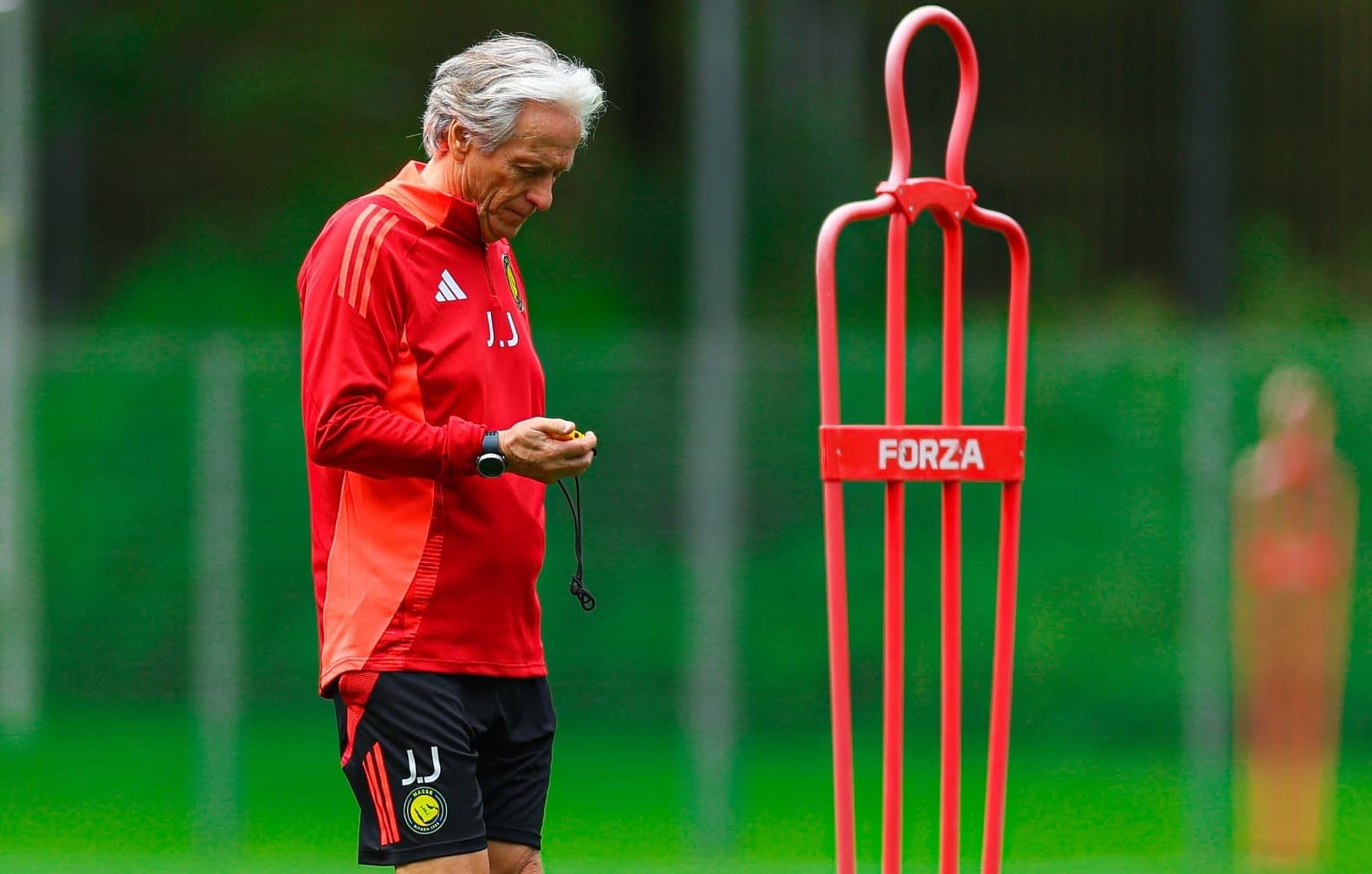 Jorge Jesus em treino do Al-Nassr