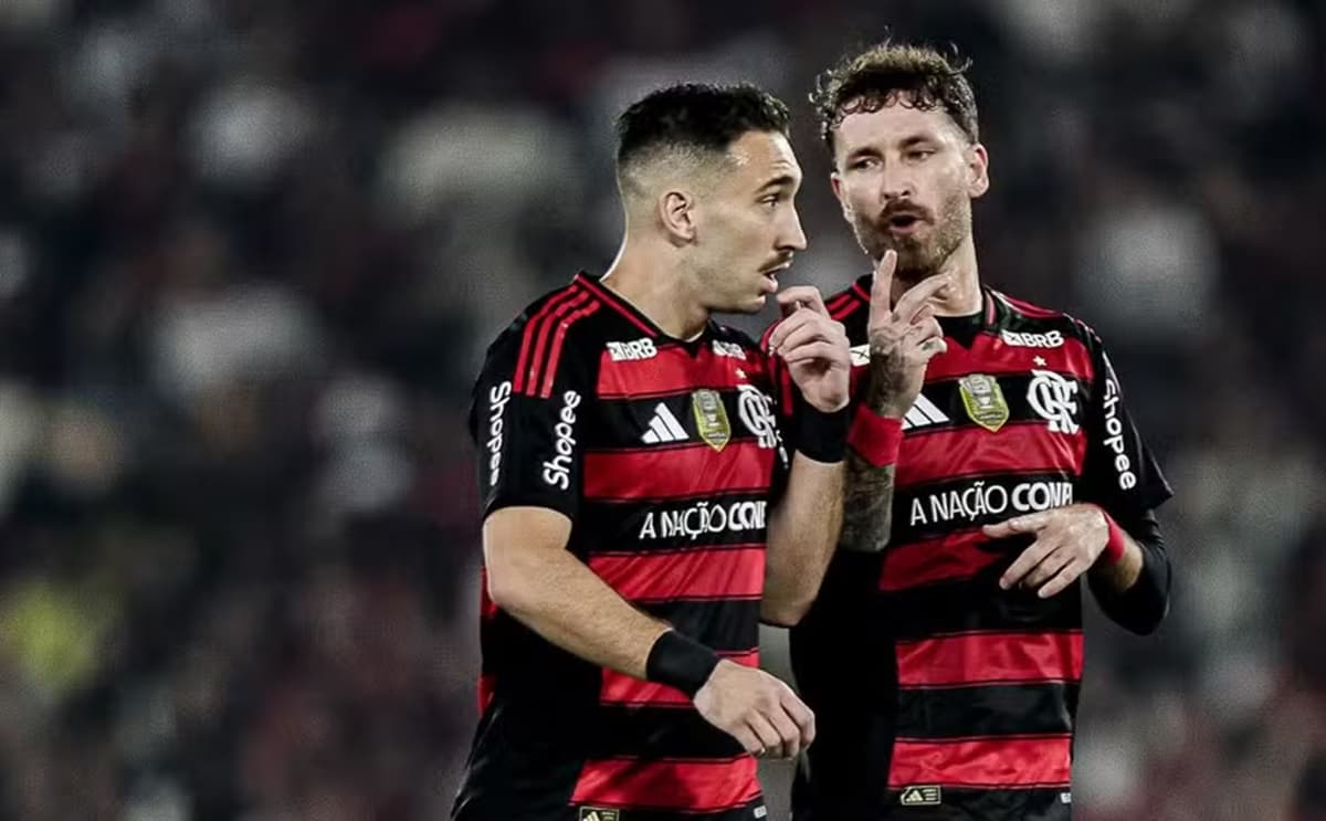 léo ortiz e léo pereira em jogo do flamengo
