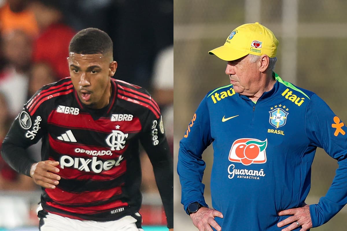 Montagem com Samuel Lino e Carlo Ancelotti