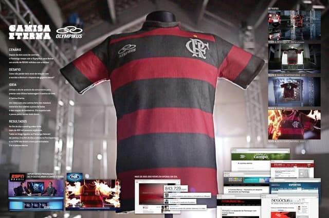 Camisa Eterna do Flamengo criada pela Olympikus em 2013, peça simbólica feita com materiais resistentes para marcar o fim da parceria com o clube