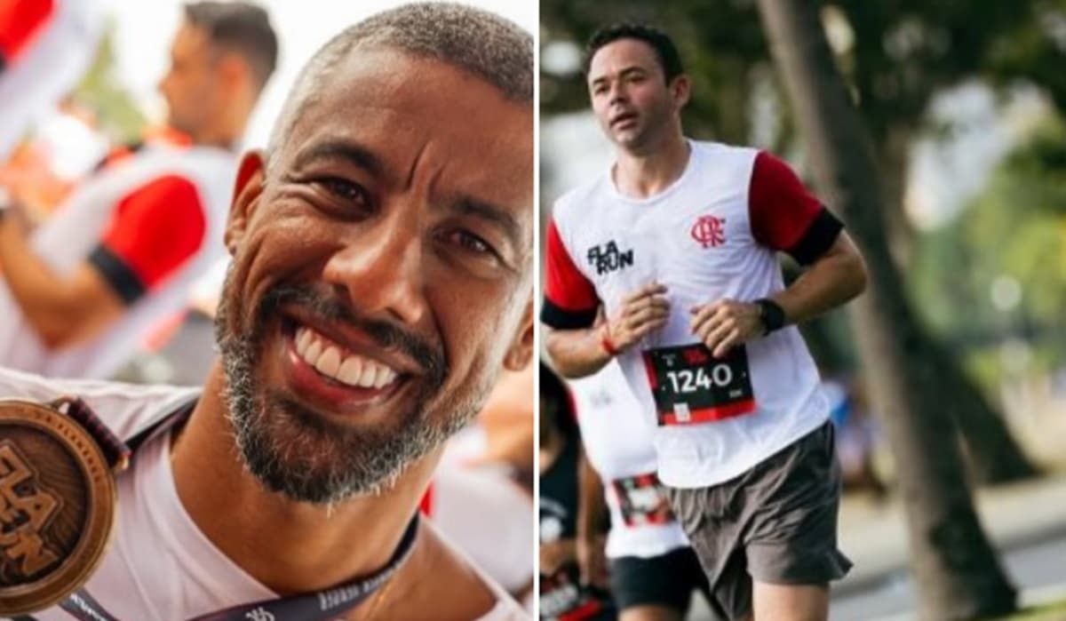 léo moura e juan na Fla Run 2024