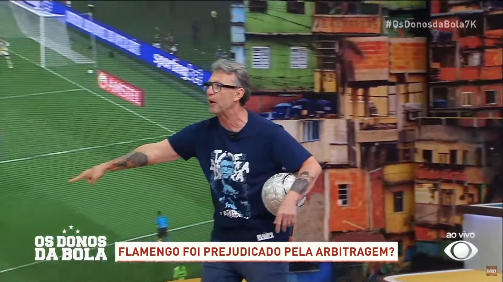 Neto apresentando Os Donos da Bola