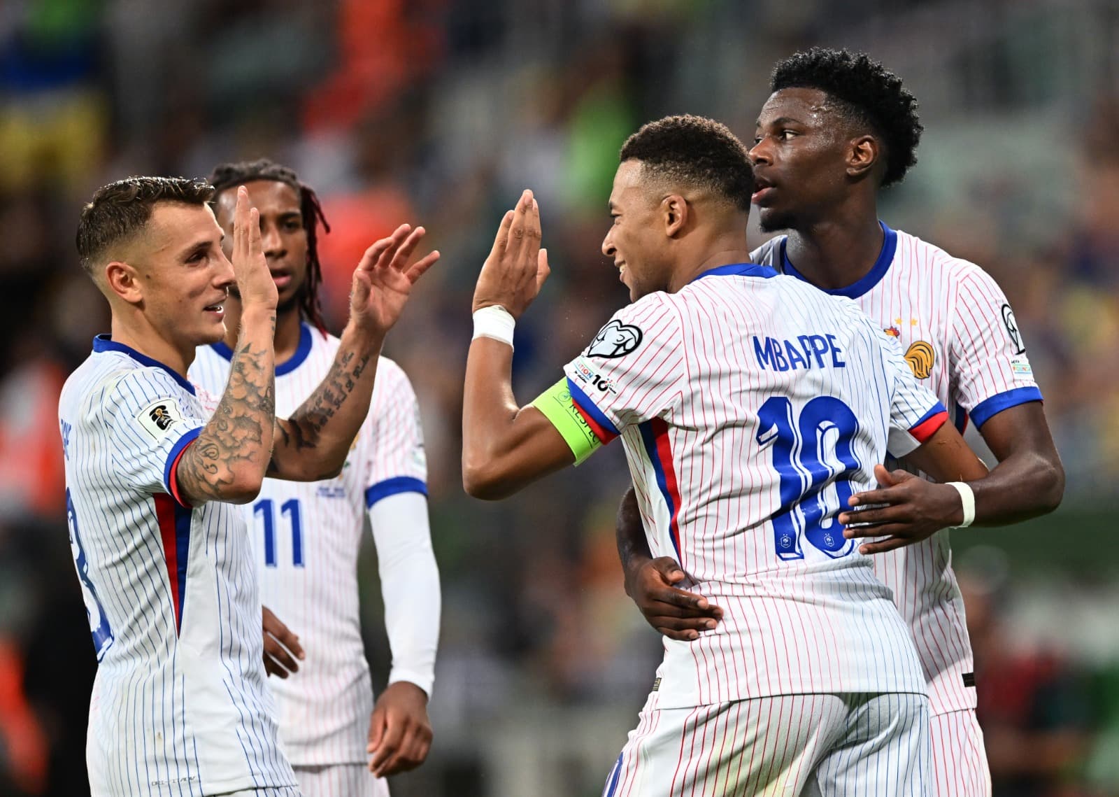 Seleção Francesa comemora gol nas Eliminatórias