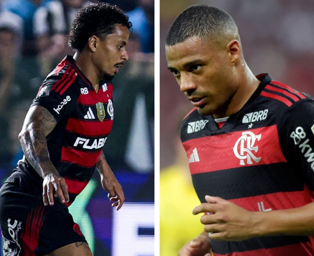 Allan e De La Cruz em campo pelo Flamengo