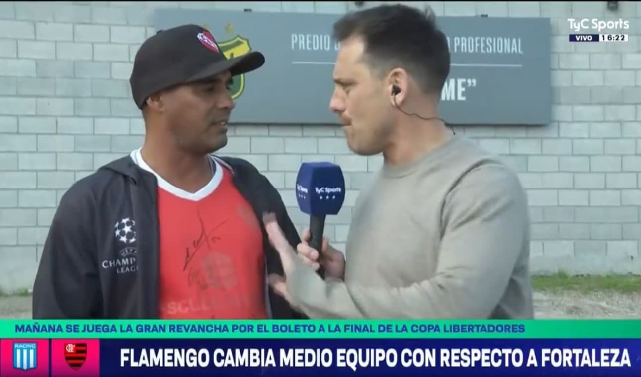 Torcedor do Independiente declara amor ao Flamengo antes de jogo contra o Racing