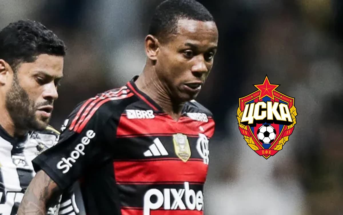 Wallace Yan em jogo contra Atlético-MG; jovem do Flamengo está na mira do CSKA