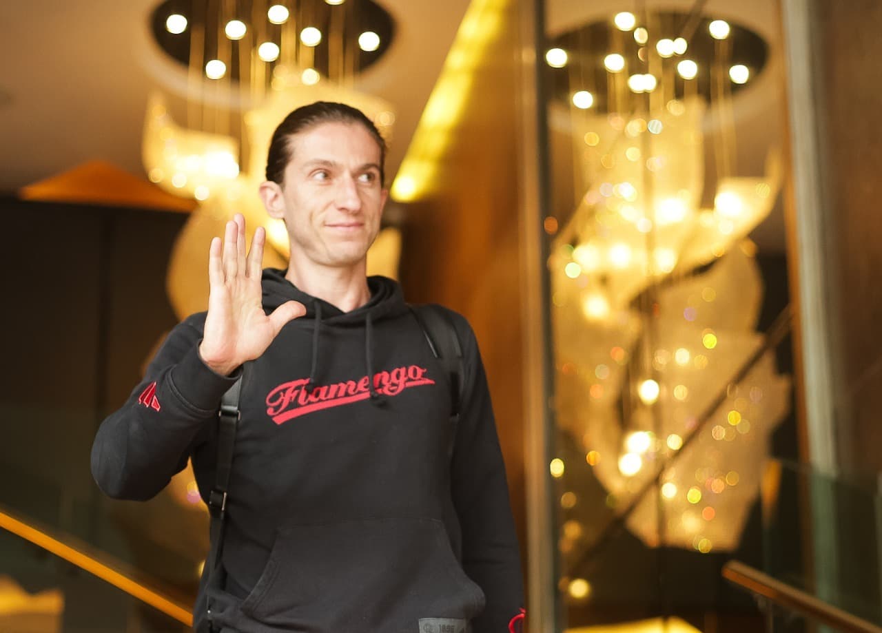 Filipe Luís em concentração do Flamengo em Lima