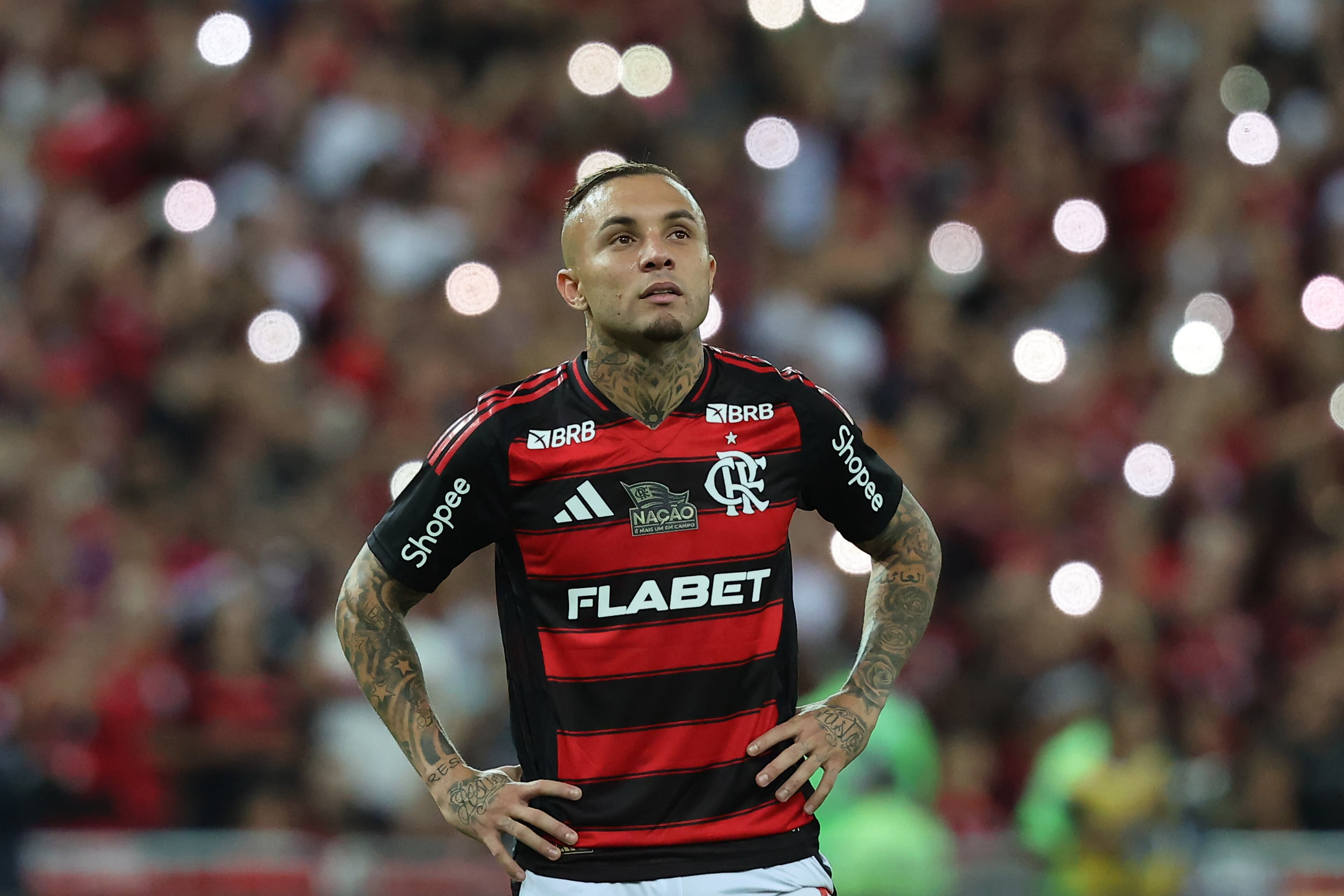Everton Cebolinha em jogo do Flamengo no Maracanã