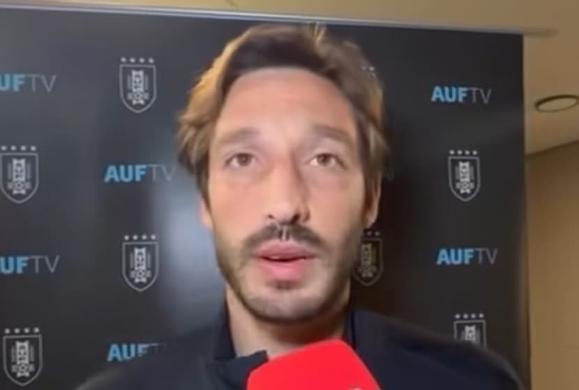 Viña na concentração do Uruguai