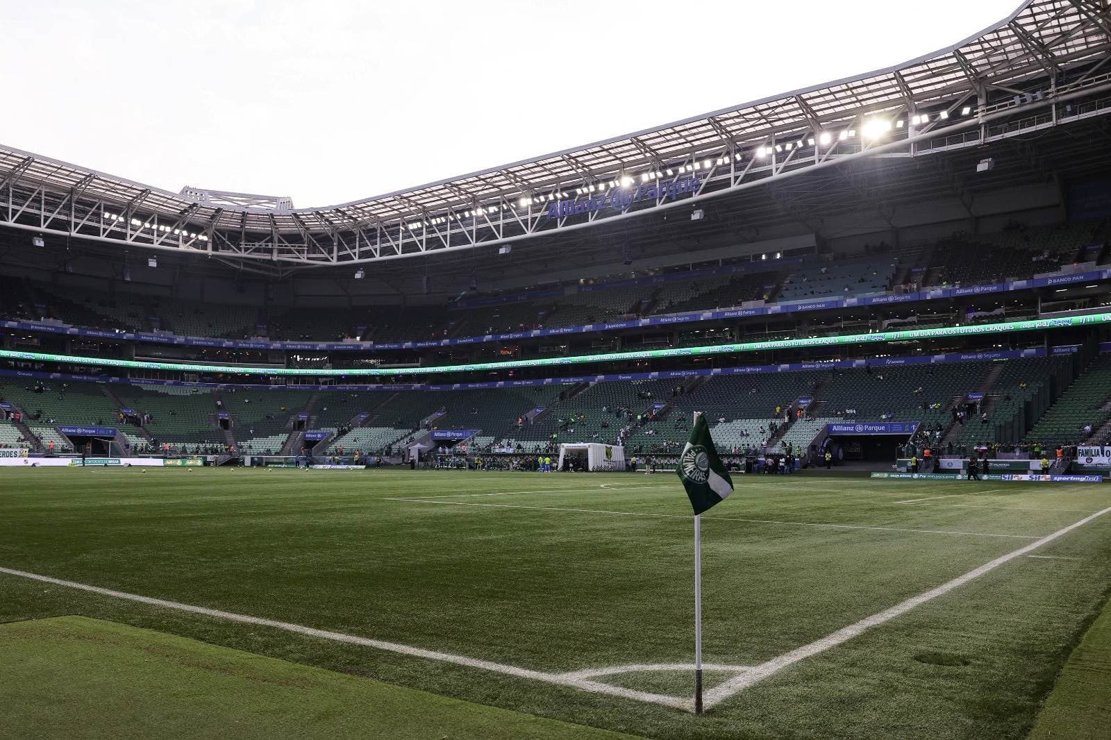 Vista geral do campo antes da partida do Brasileirão 2025 entre Palmeiras e Juventude, no Allianz Parque, em 11 de outubro de 2025, em São Paulo, Brasil.