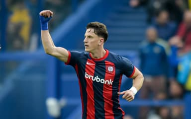 Vombergar comemora gol pelo San Lorenzo sobre o Boca Juniors
