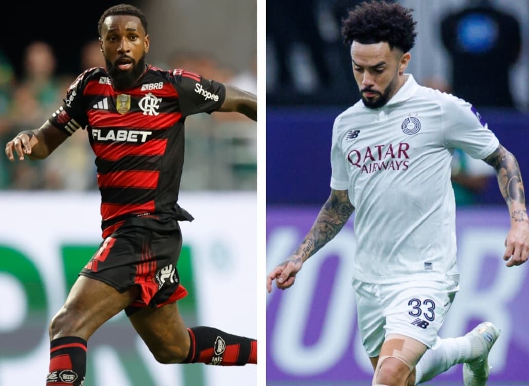 Gerson pelo Flamengo e Claudinho pelo Al Sadd