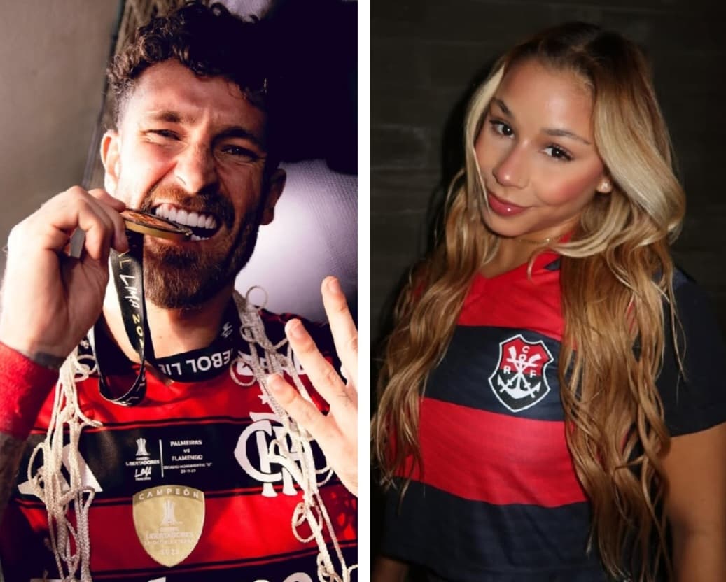 Léo Pereira e Flávia Saraiva, do Flamengo
