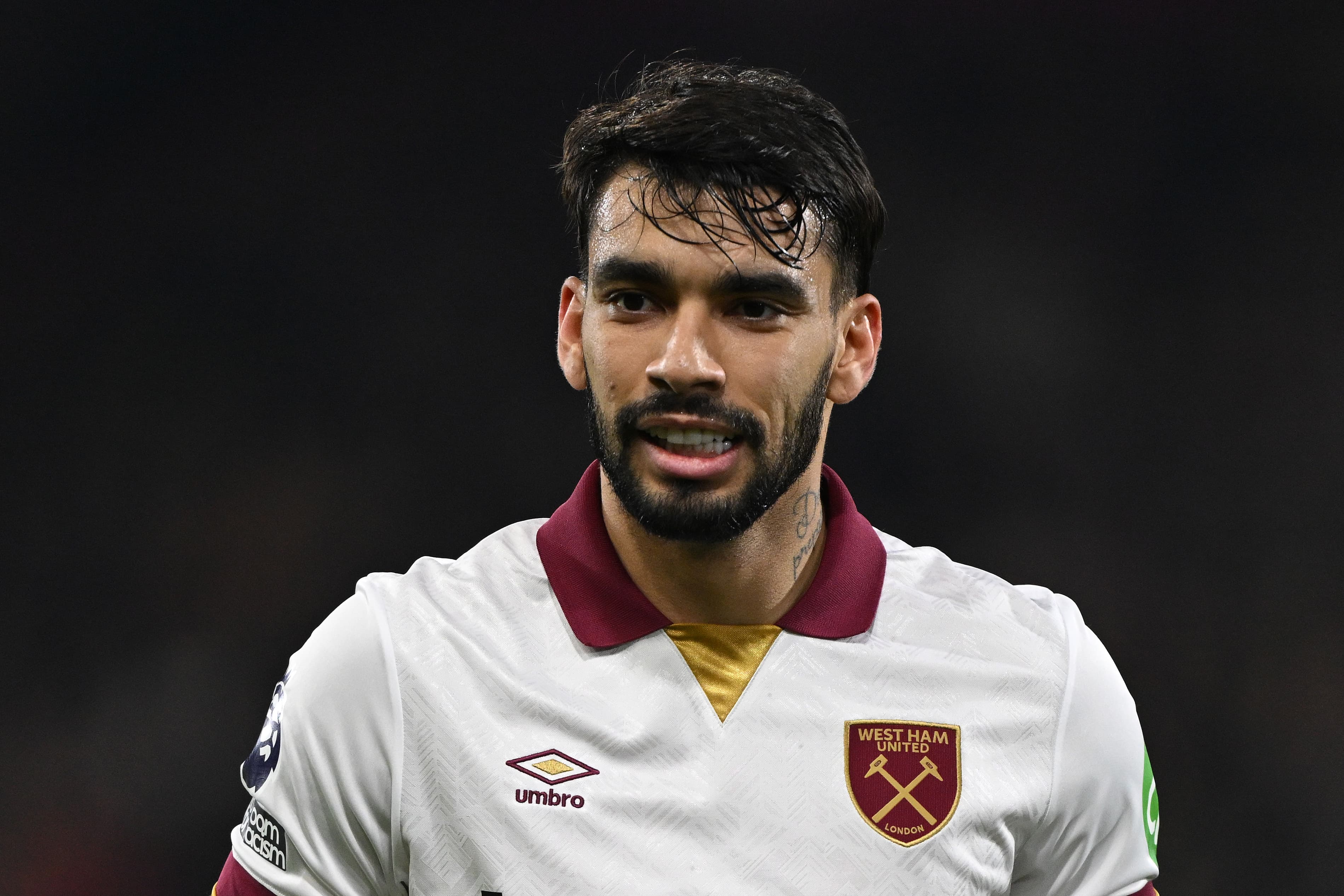 Lucas Paquetá em campo pelo West Ham, na Premier League