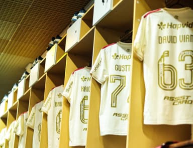 Camisas do Flamengo no vestiário