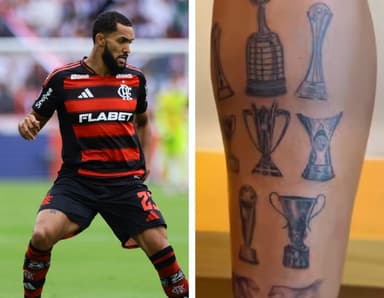 Juninho pelo Flamengo e sua perna tatuada