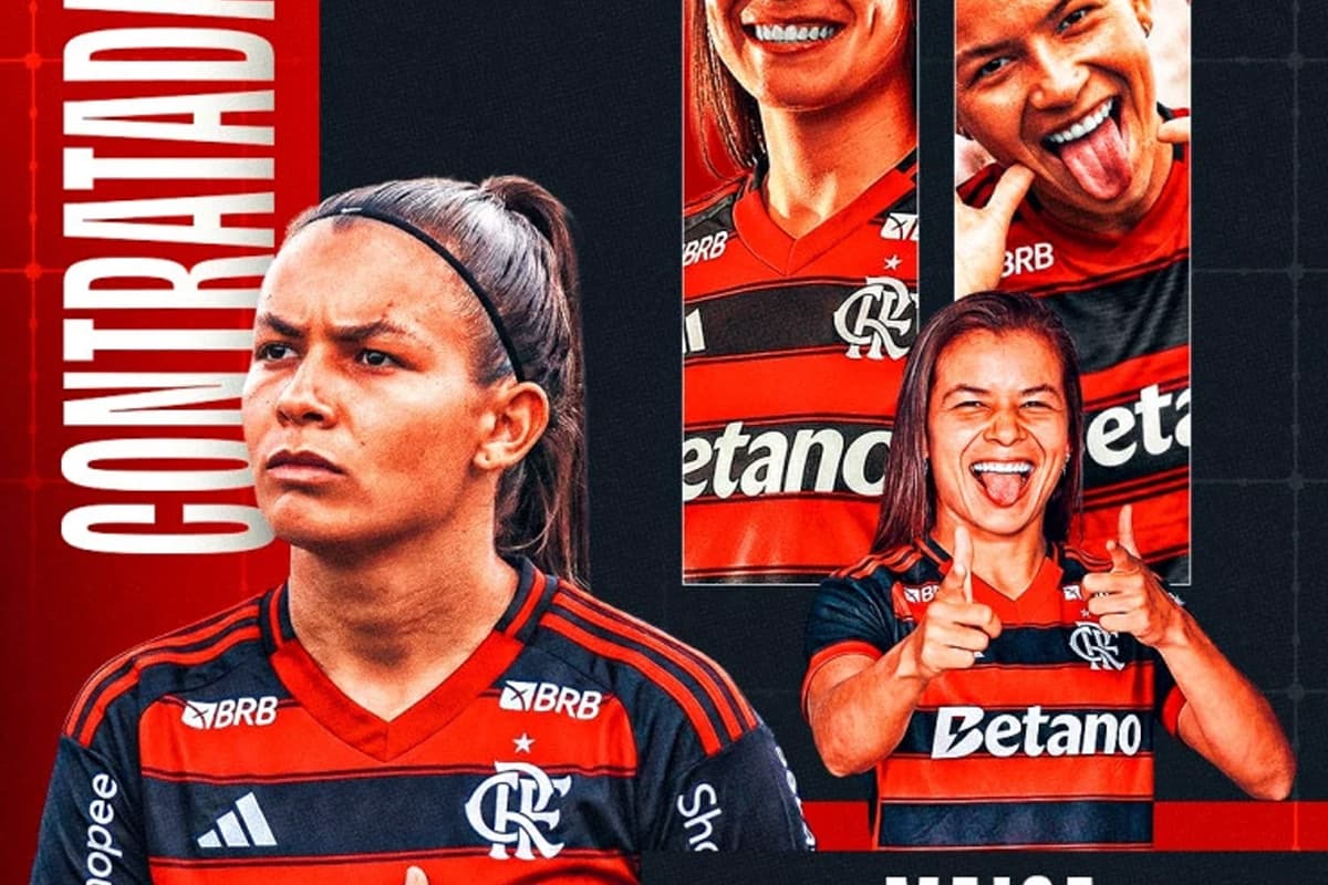 Anúncio da contratação de Maisa para o futebol feminino do Flamengo