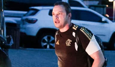 Bruno Pivetti no Ninho do Urubu antes de jogo do Flamengo