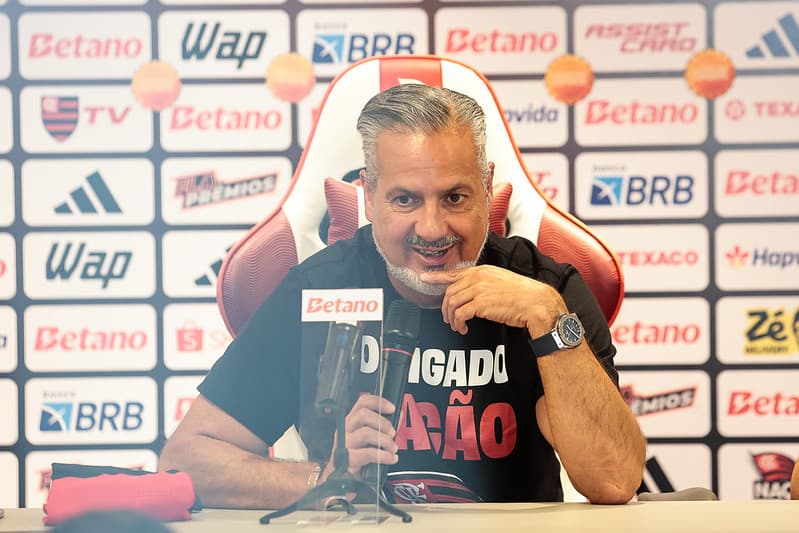 José Boto durante apresentação de Lucas Paquetá no Flamengo