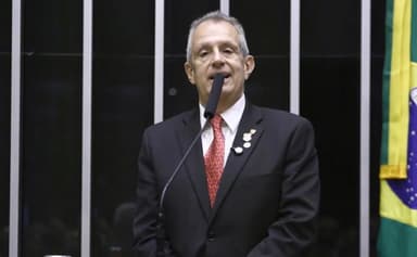 Presidente do Flamengo, Luiz Eduardo Baptista (Bap), em sessão na Cãmara em homenagem aos 130 anos do Flamengo.