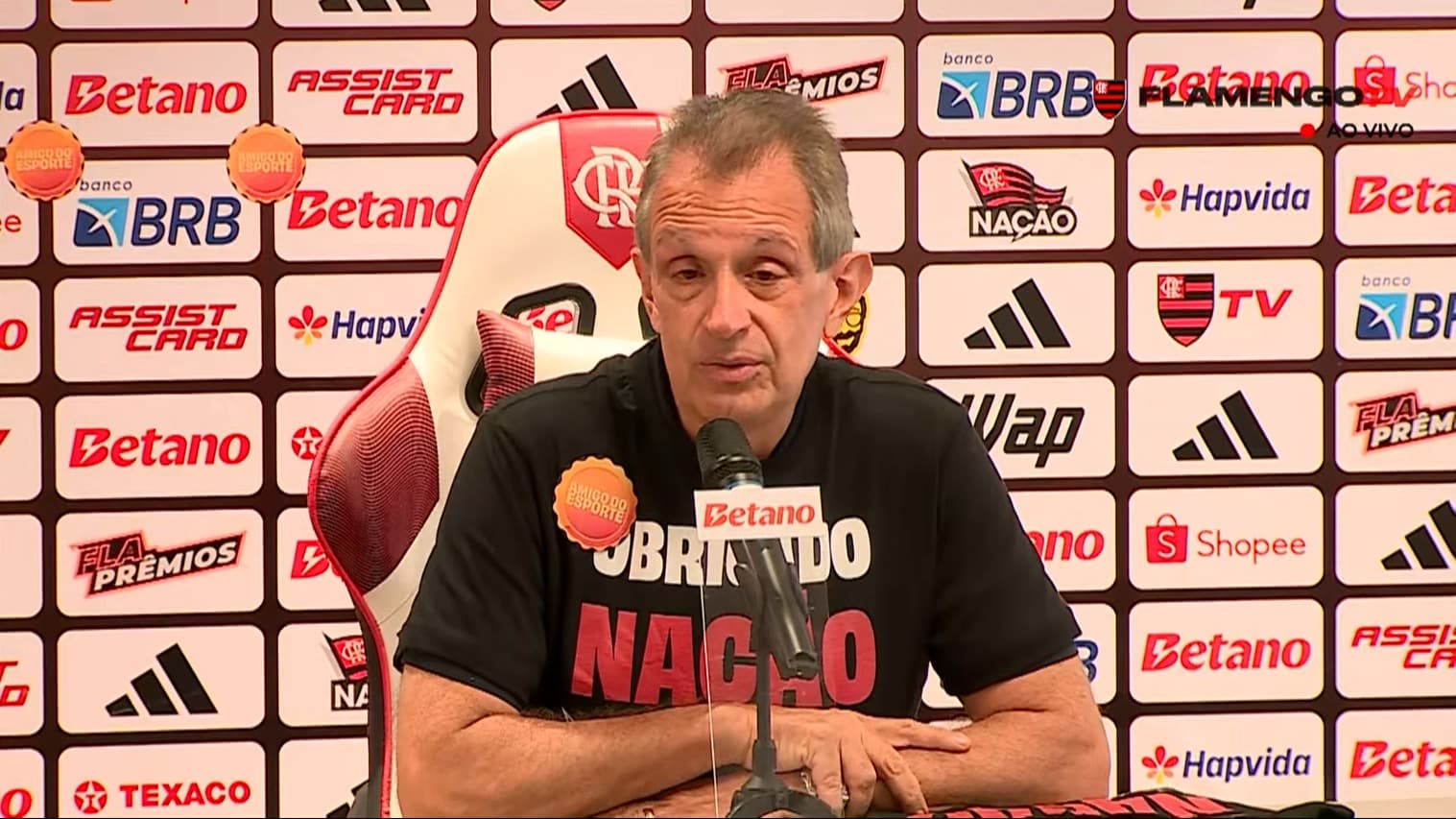 Bap em coletiva na Flamengo TV