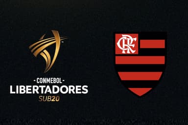 Logo da Libertadores Sub-20 ao lado do escudo do Flamengo