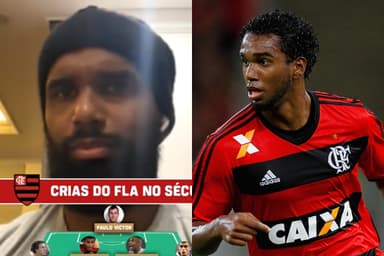 Luiz Antônio durante entrevista à ESPN e durante jogo do Flamengo em 2013