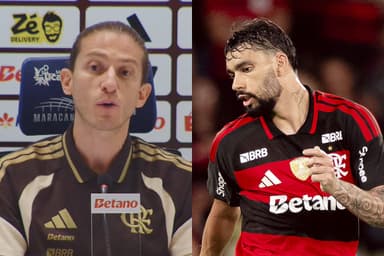 Paquetá durante entrevista coletiva e Paquetá durante Flamengo x Sampaio Corrêa