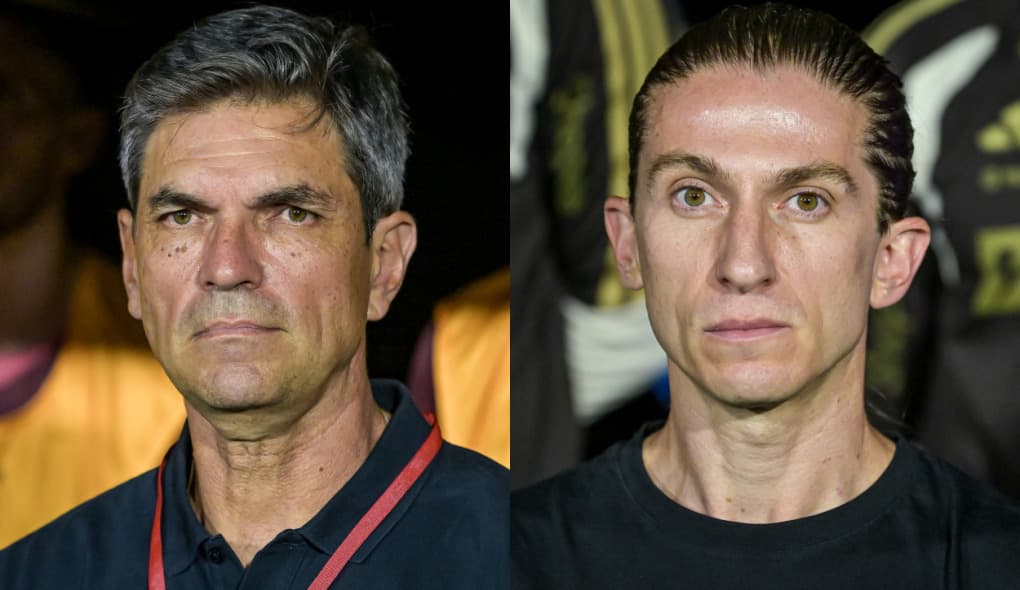 Mauricio Pellegrino (esquerda) e Filipe Luís (direita)