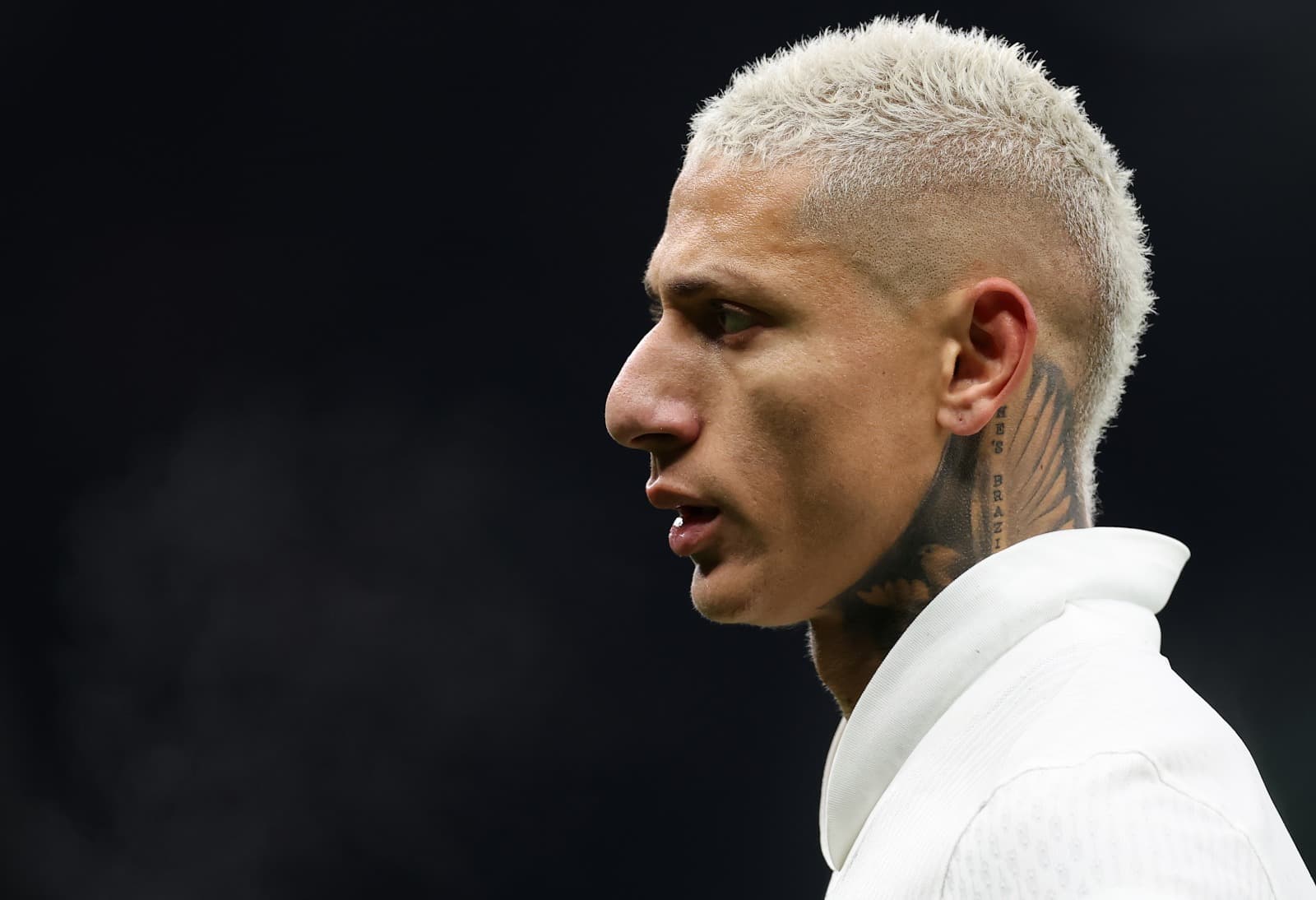 Richarlison, do Tottenham Hotspur, reage durante a partida da terceira rodada da Emirates FA Cup entre Tottenham Hotspur e Aston Villa, em 10 de janeiro de 2026, em Londres, Inglaterra.