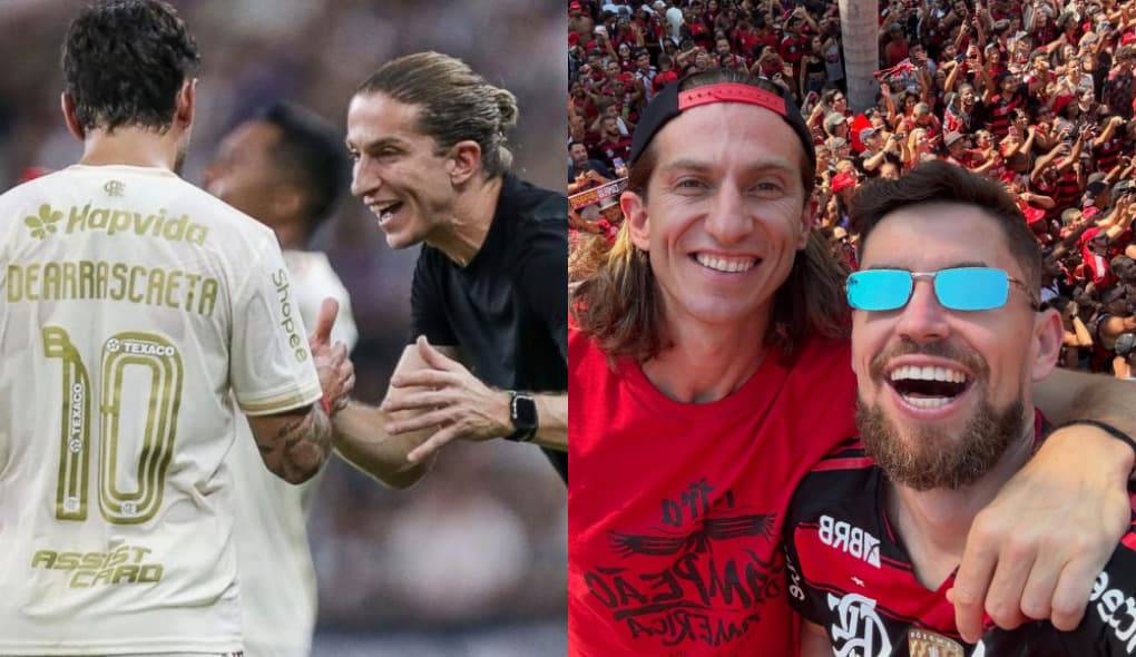 Fotos de Arrascaeta e Jorginho com Filipe Luís