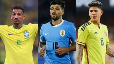 Danilo (esquerda), Arrascaeta (centro) e Carrascal (direita)