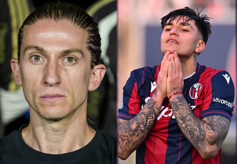 Filipe Luís (esquerda) e Santiago Castro (direita)