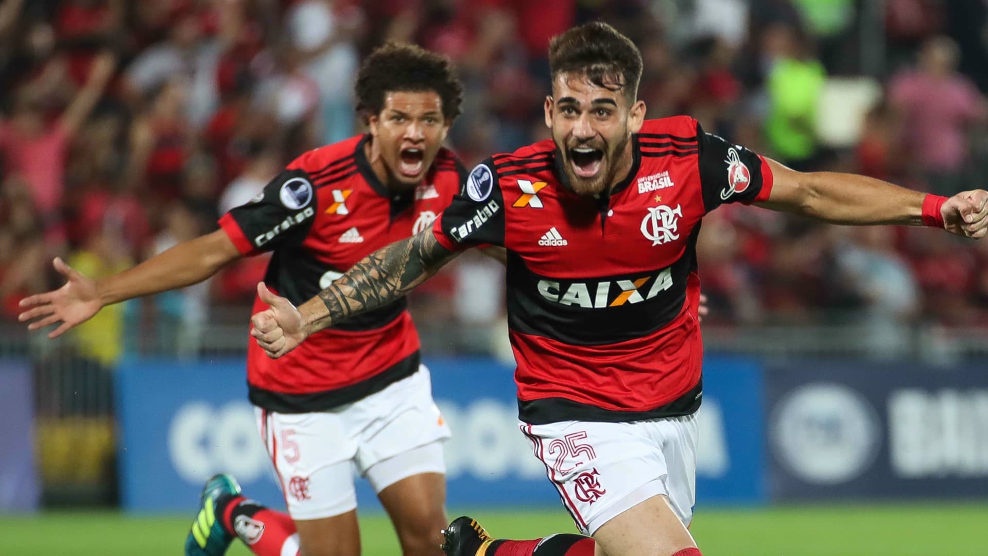 flamengo-felipe-vizeu-willian-arao-flamengo-junior barranquilla-copa-sulamericana