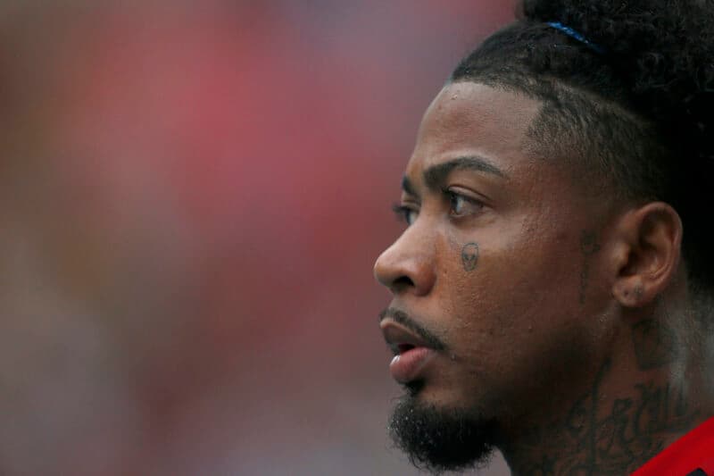 Marinho em jogo do Flamengo; Fortaleza anunciou contratação do atacante