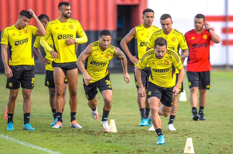 Everton Ribeiro e Filipe Luís comemoram convocação de João Gomes à Seleção