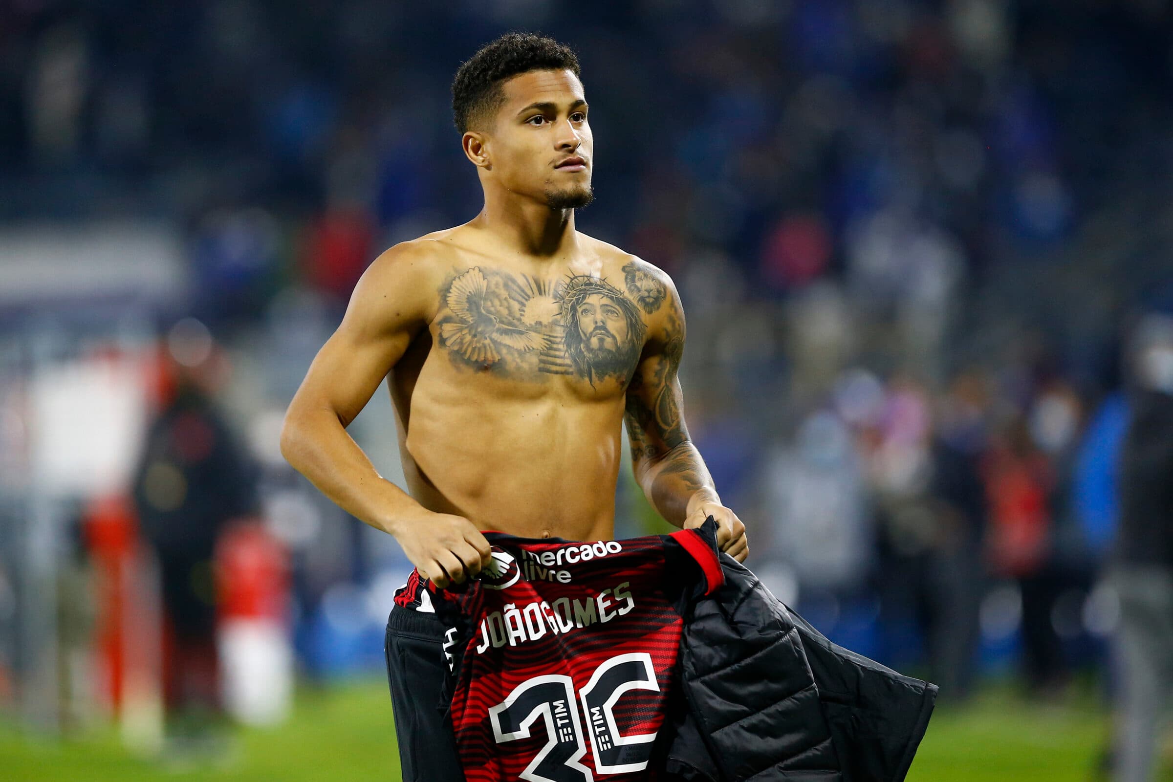 João Gomes com a camisa do Flamengo