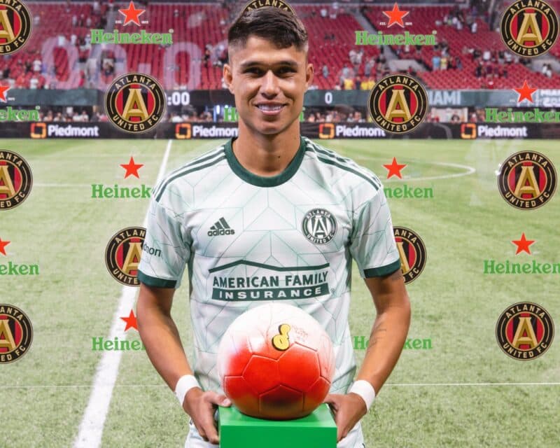 Luiz Araújo, reforço do Flamengo, atuando pelo Atlanta United