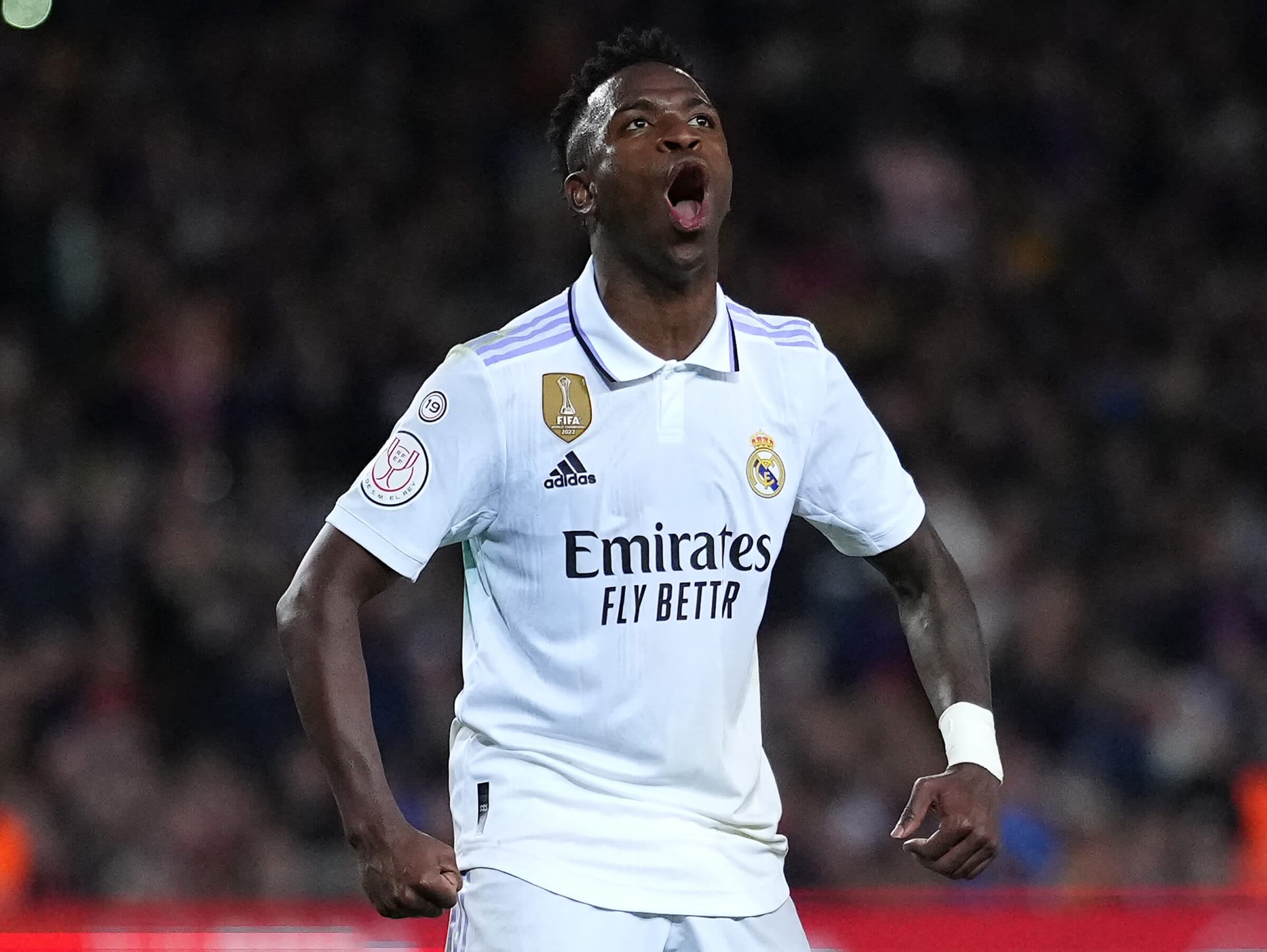 Vinícius Júnior comemora gol do Real Madrid