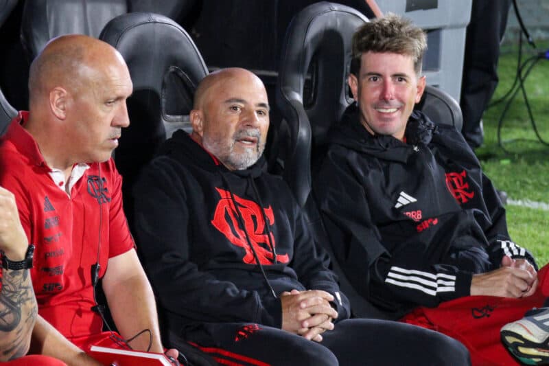 Jorge Sampaoli durante jogo do Flamengo