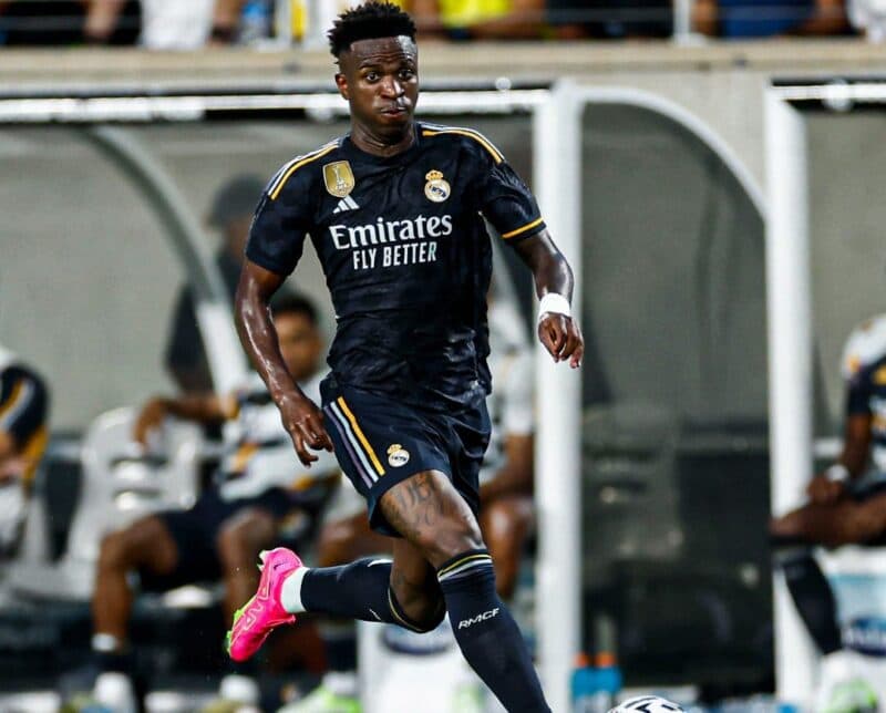 Vinícius Júnior em campo pelo Real Madrid