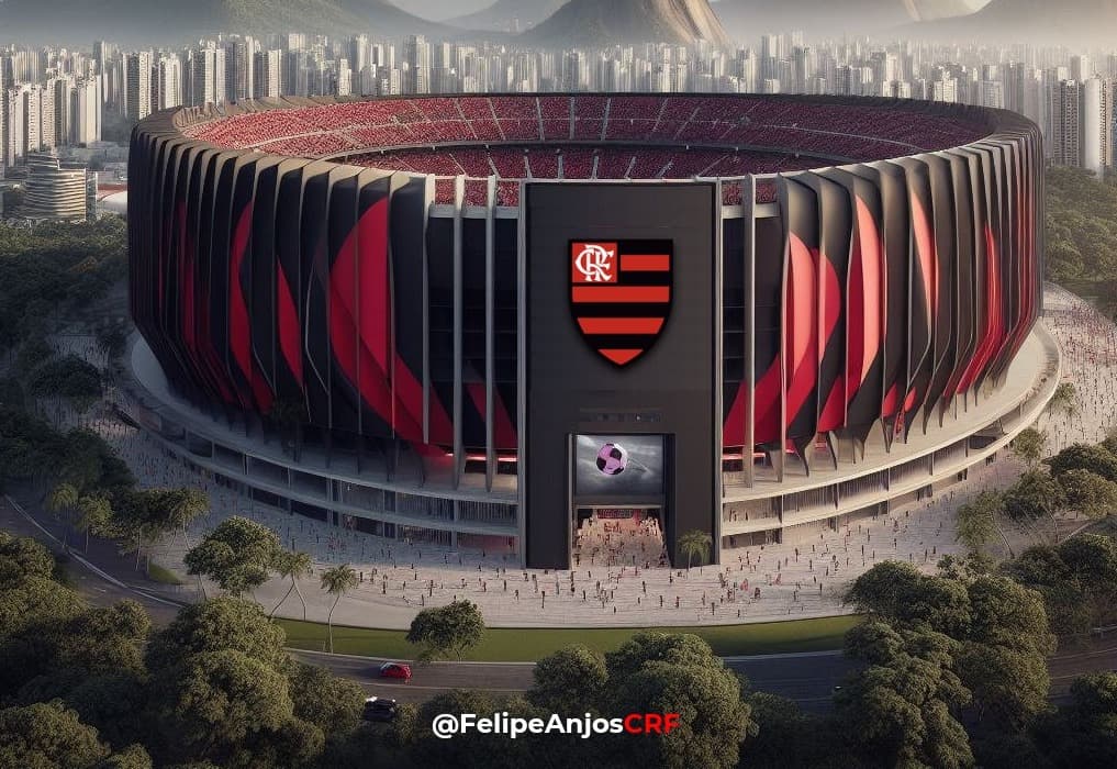 Imagem ilustrativa do estádio do Flamengo. Novo presidente da Caixa pode facilitar construção no Gasômetro