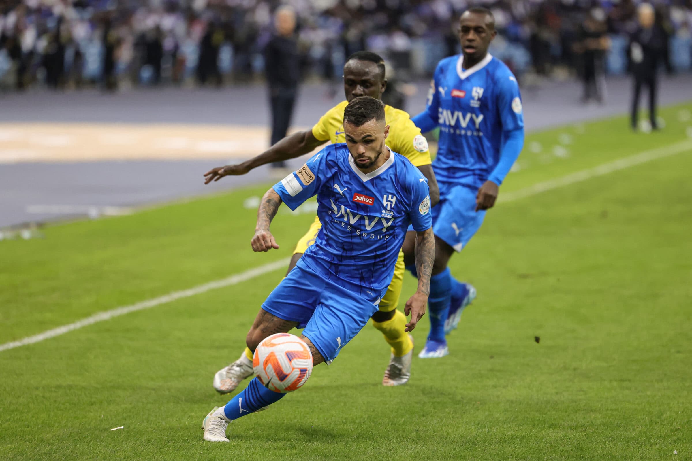 Michael em ação pelo Al-Hilal, de Jorge Jesus, contra o Al-Nassr de Cristiano Ronaldo