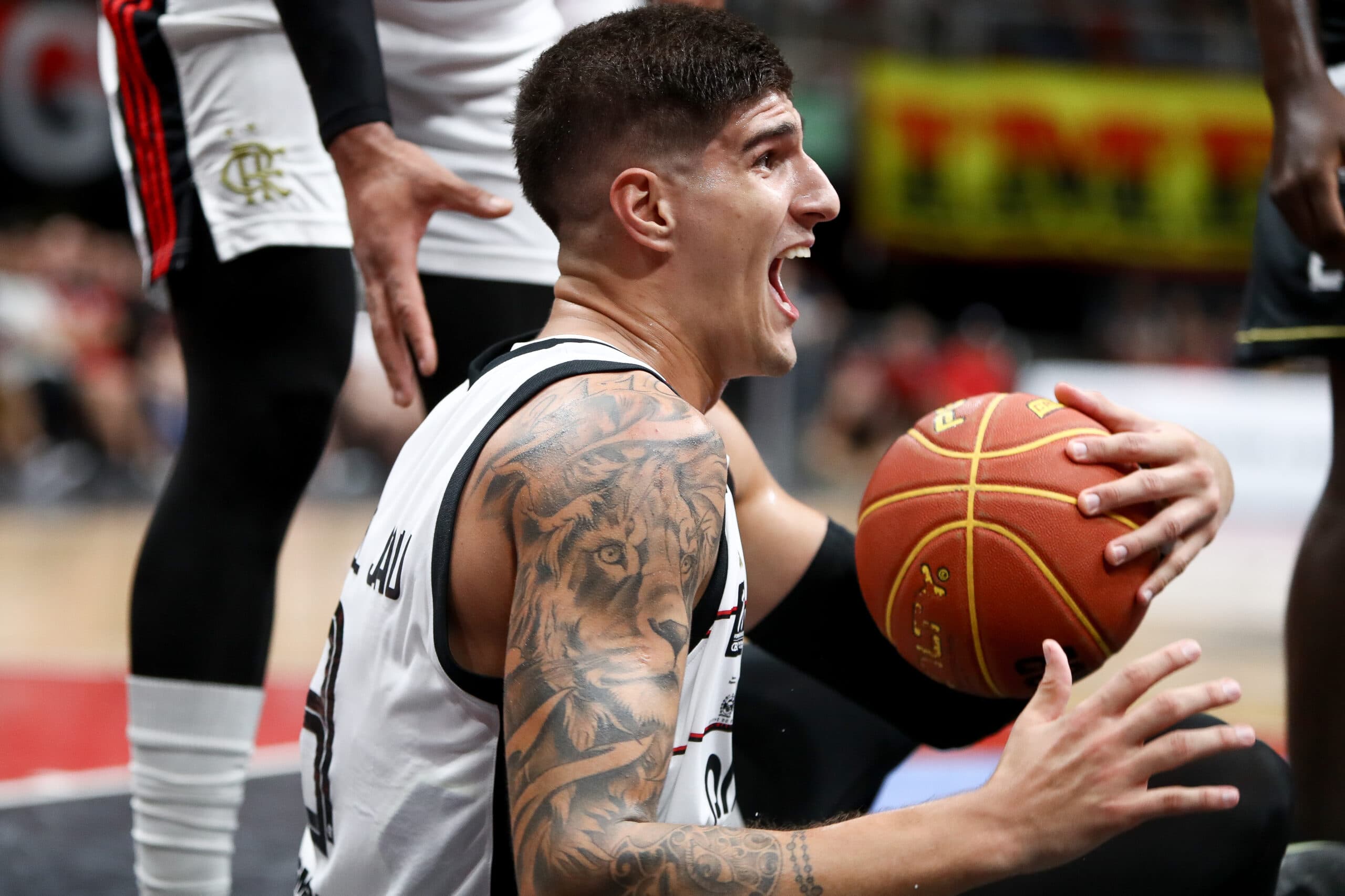 Gabriel Jaú durante jogo Flamengo x Botafogo pelo NBB