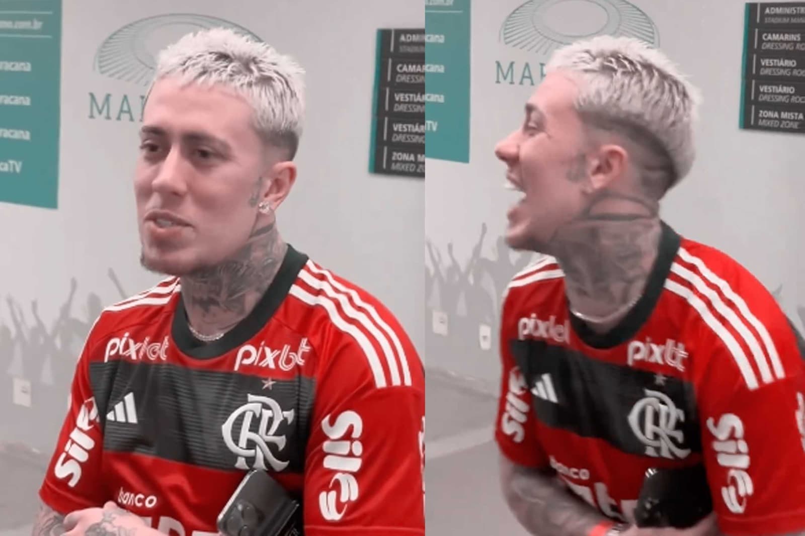MC Daniel se passa por jogador na zona mista do Maracanã após Flamengo x São Paulo