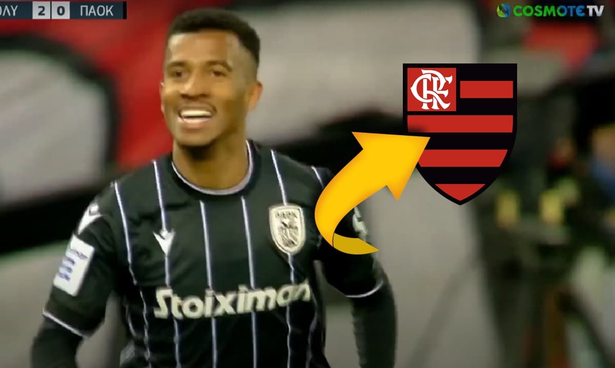 Marcos Antônio sonho do flamengo comemora gol no PAOK