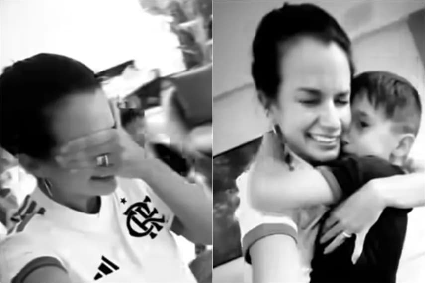 Esposa de Matheus Bachi comemora empate do Flamengo sobre o Atheltico