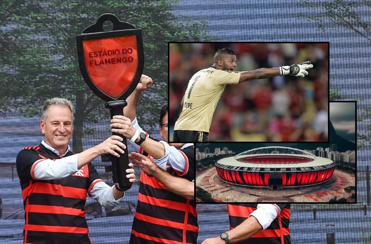 goleiro felipe brinca com tema de estádio do flamengo